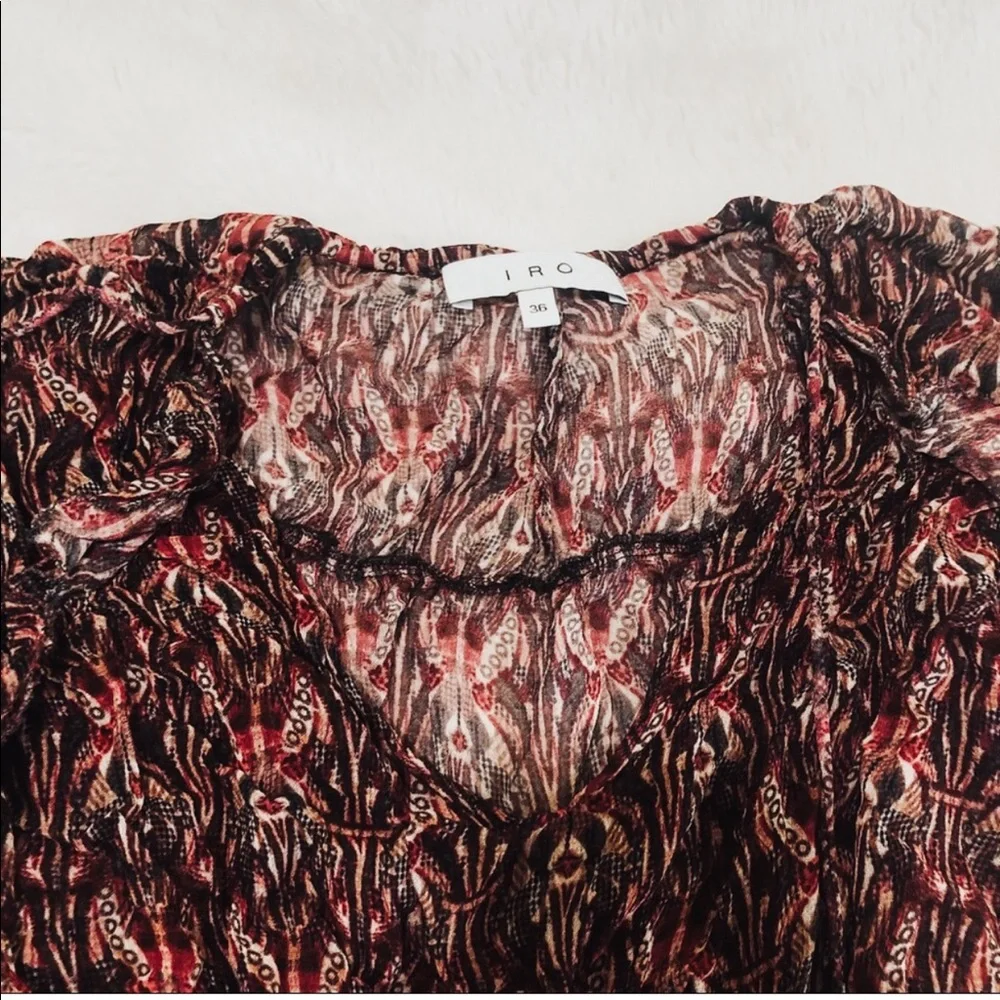 IRO Janie Printed Ruffle Blouse - Picture 5 of 9